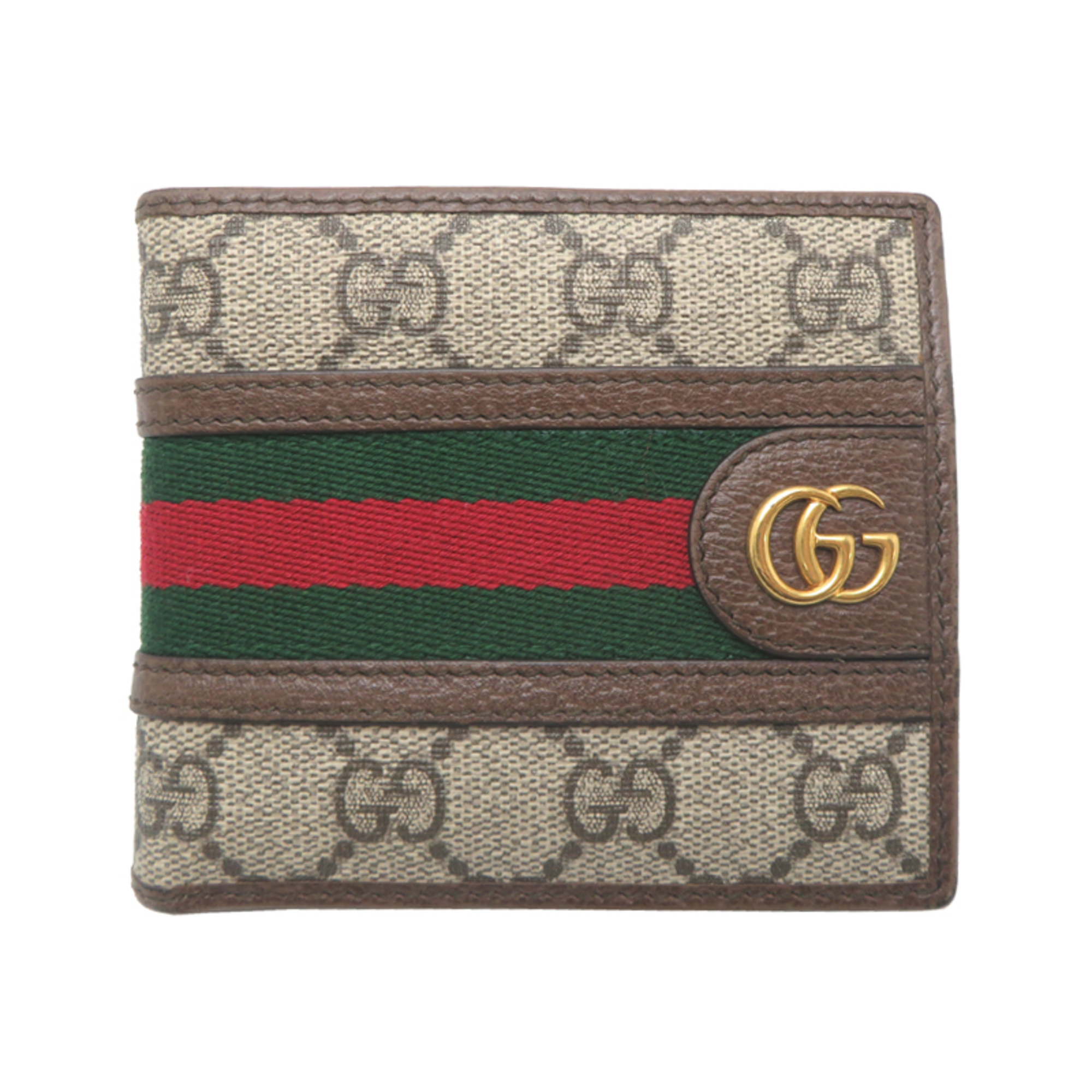 Gucci Ophidia Women's Bi-Fold Wallet 597609 Coated Canvas Beige